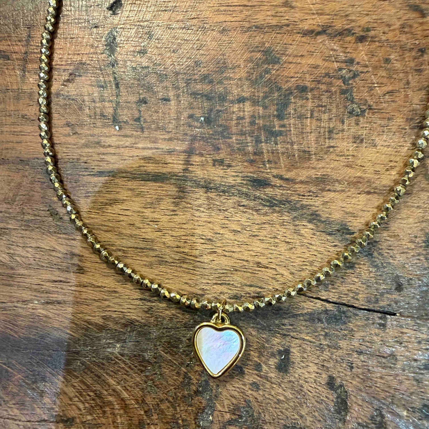 Mother-of-pearl cross amulet necklace