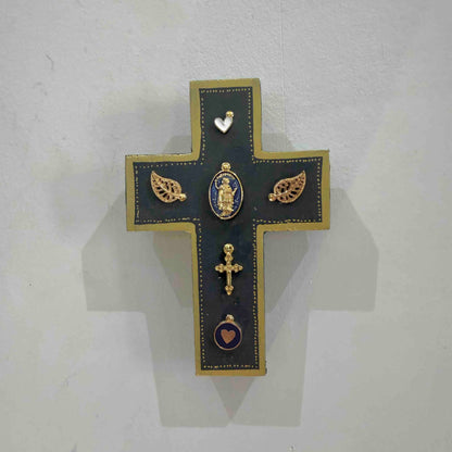 Grande croix en bois Garance x Virgile - Charbon