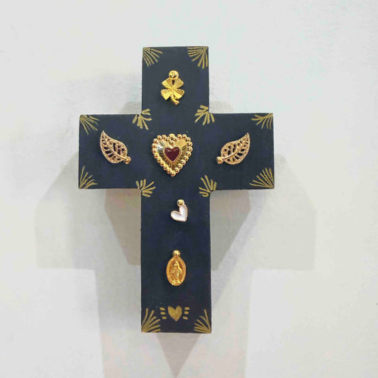 Grande croix en bois Garance x Virgile - Charbon 2