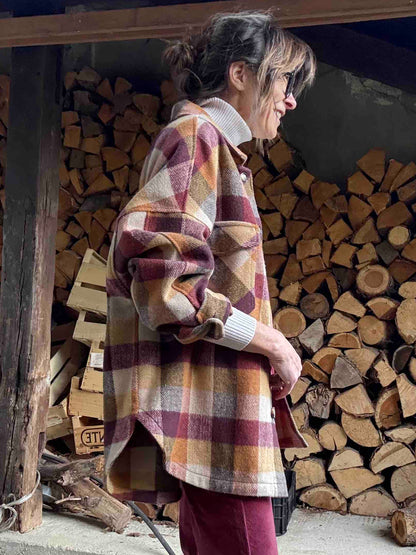 Sur-chemise à carreaux Blanche