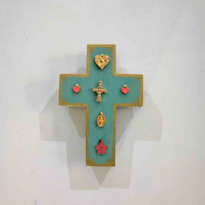 Grande croix en bois Garance x Virgile - Mint