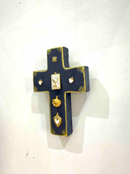 Grande croix en bois Garance x Virgile - Navy