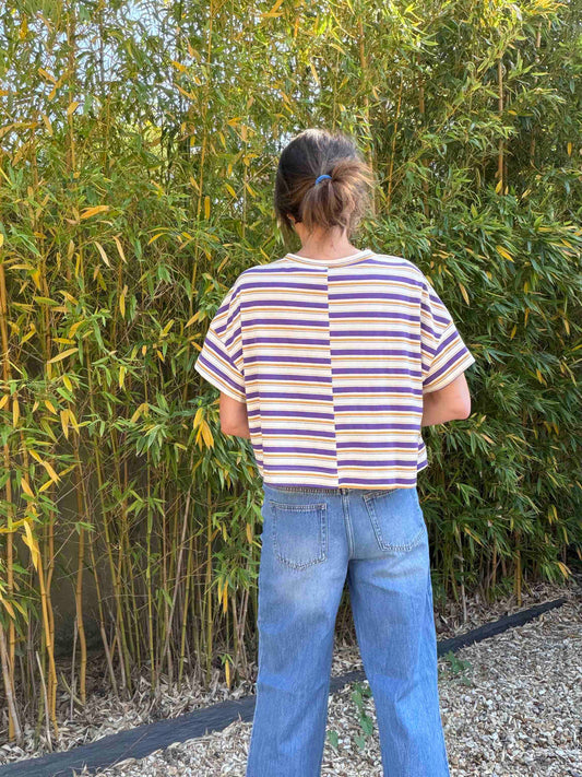 T-shirt Bob - rayé violet