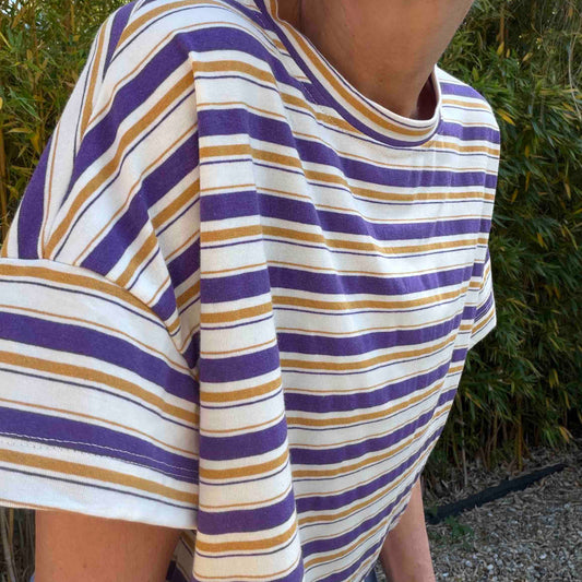 T-shirt Bob - rayé violet