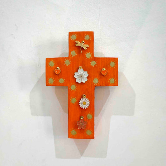 Grande croix en bois Garance x Virgile - Orange 3