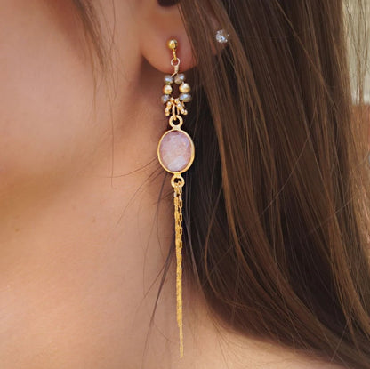 Boucles d'oreilles Ilana Peach Moon Stone