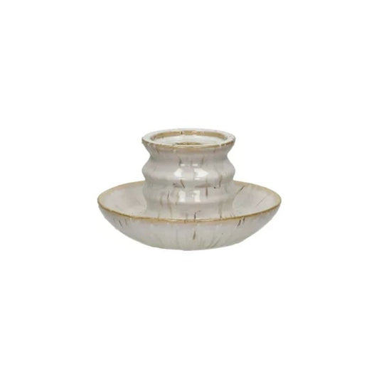 Bougeoir blanc Ilena 15x8,5cm
