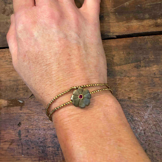 Brigitte bracelet with mini silver hematite - cross, heart or star