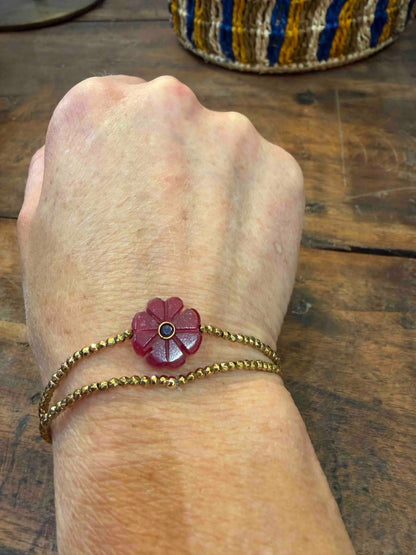 Brigitte bracelet with mini silver hematite - cross, heart or star
