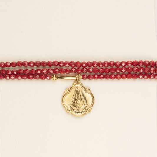 Bracelet élastique Hima rouge