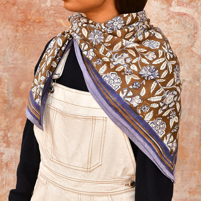 Grand foulard Carthage Bleu