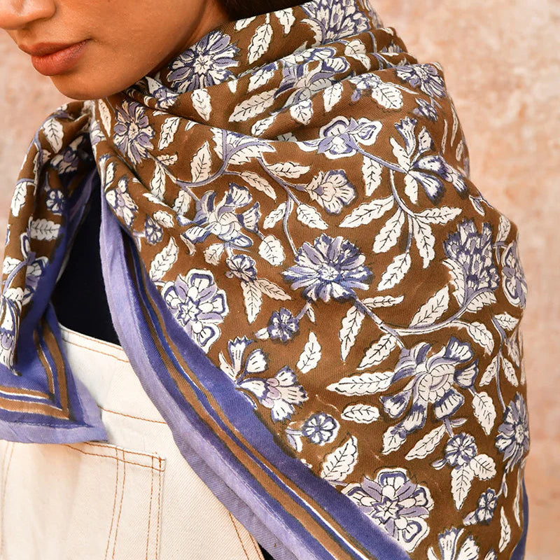 Grand foulard Carthage Bleu