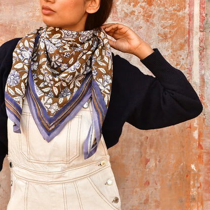 Grand foulard Carthage Bleu