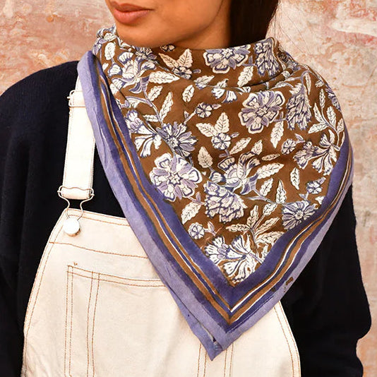 Grand foulard Carthage Bleu