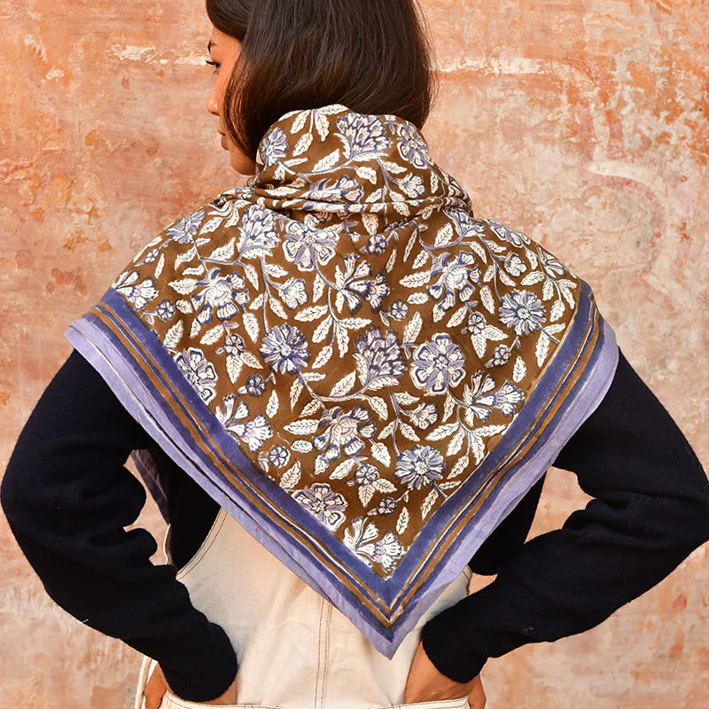 Grand foulard Carthage Bleu