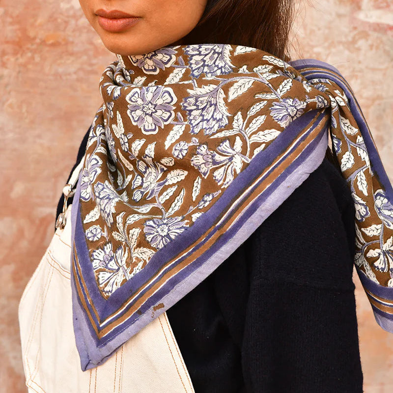 Grand foulard Carthage Bleu