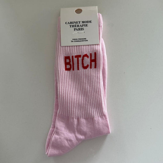 Chaussettes Bitch - rose