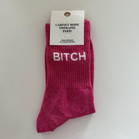 Chaussettes Bitch - rose
