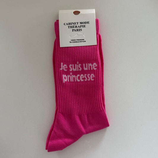 Chaussettes Je suis une princesse - rose