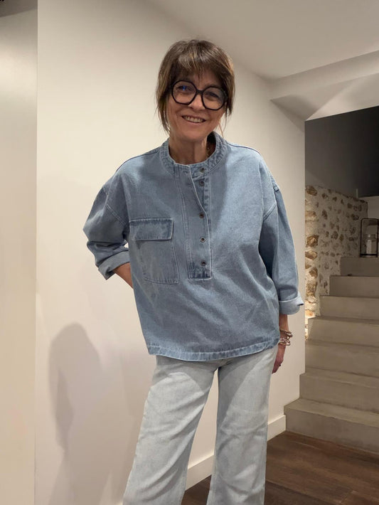 Chemise tunique en jean Brigitte