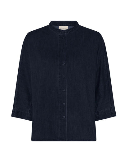 Chemise en jean courte Seoul dark denim