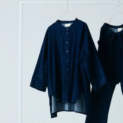 Chemise en jean courte Seoul dark denim