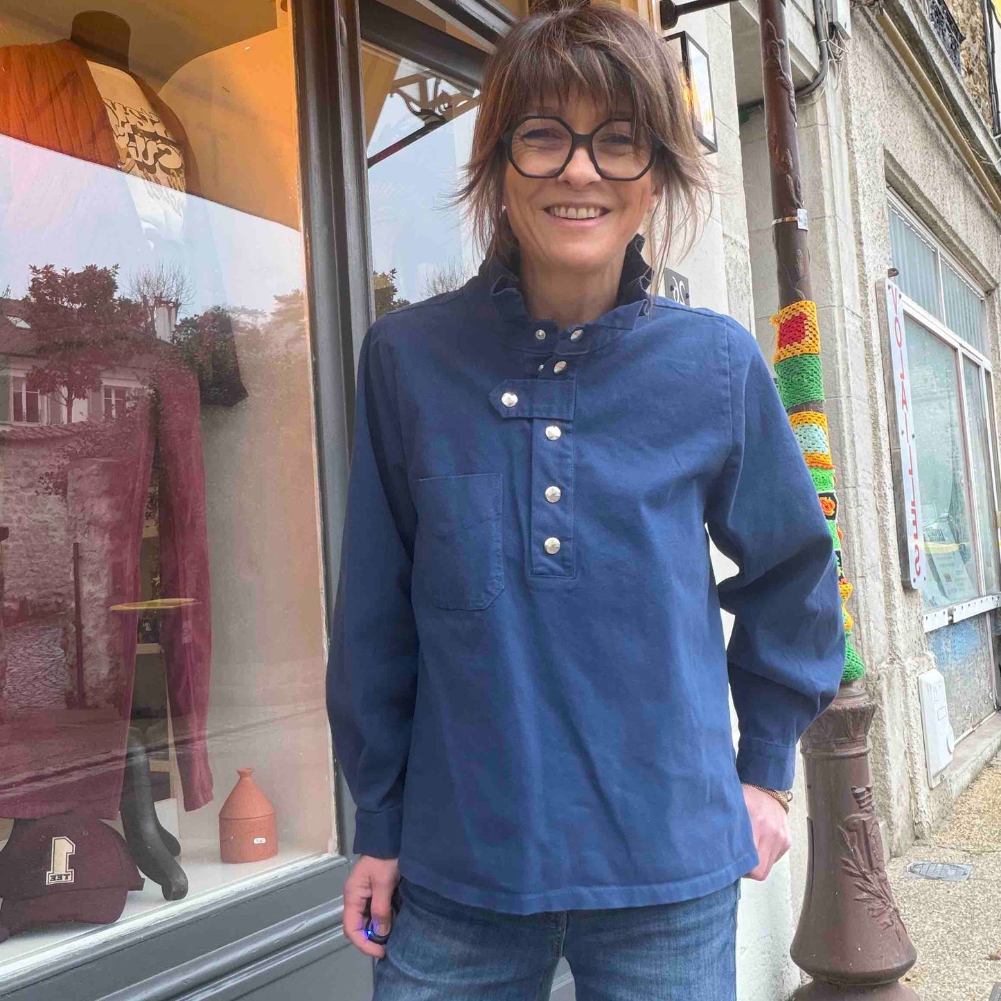 Chemise tunique Gabrielle indigo