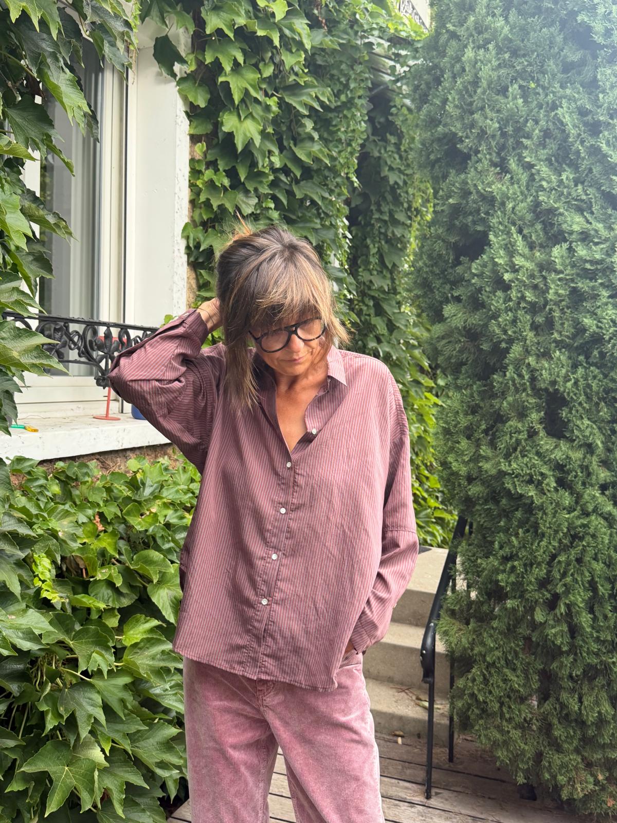 Ketty burgundy stripe shirt - Hod Paris