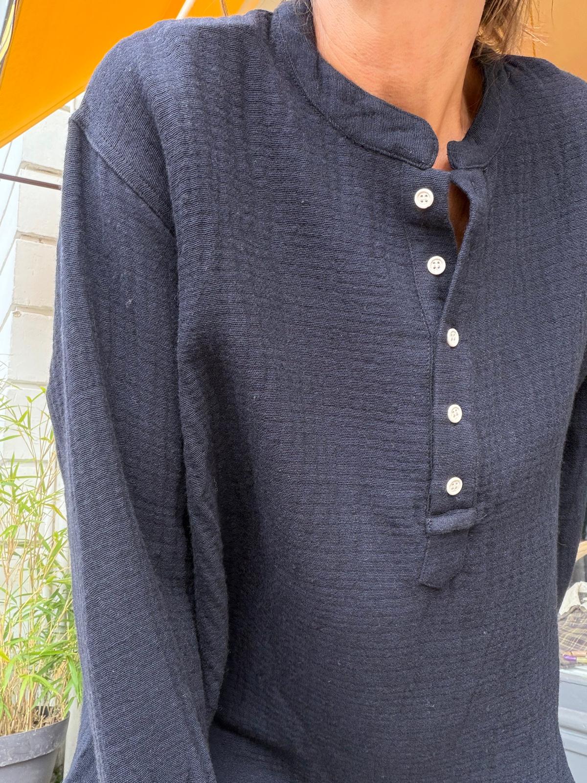 Kiliman black gauze long shirt - Hod Paris