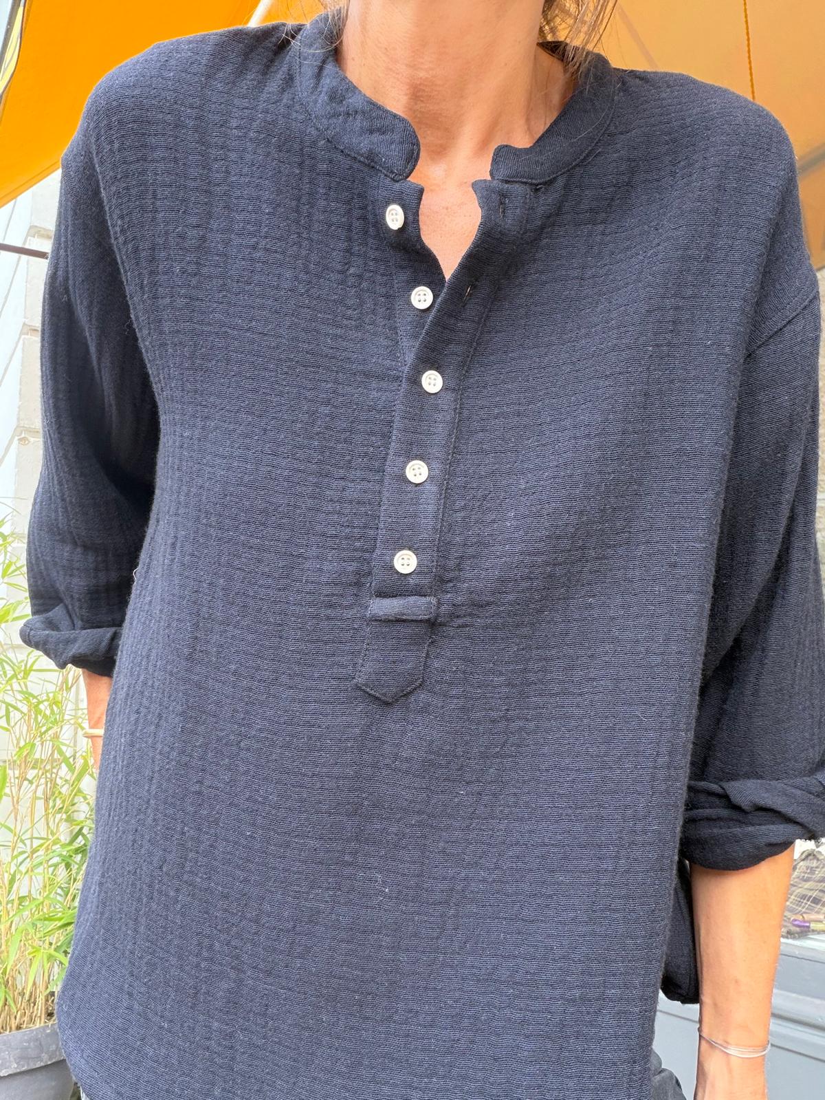 Kiliman black gauze long shirt - Hod Paris