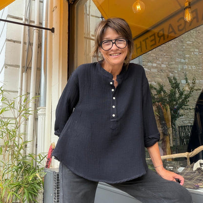 Kiliman black gauze long shirt - Hod Paris