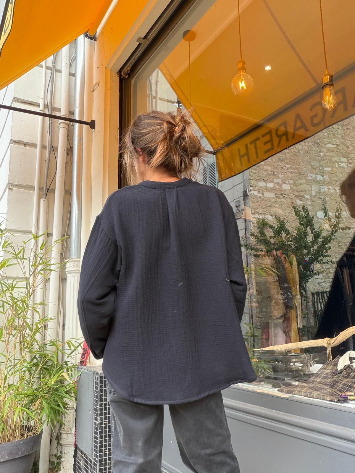 Kiliman black gauze long shirt - Hod Paris