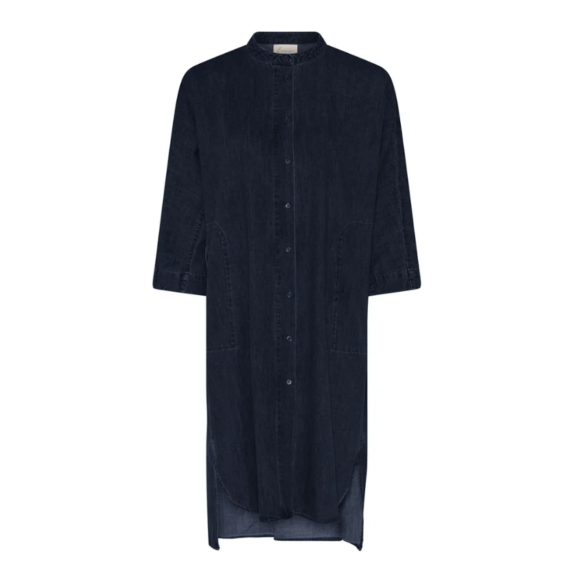 Chemise longue Seoul dark blue denim