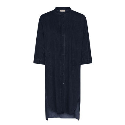 Chemise longue Seoul dark blue denim