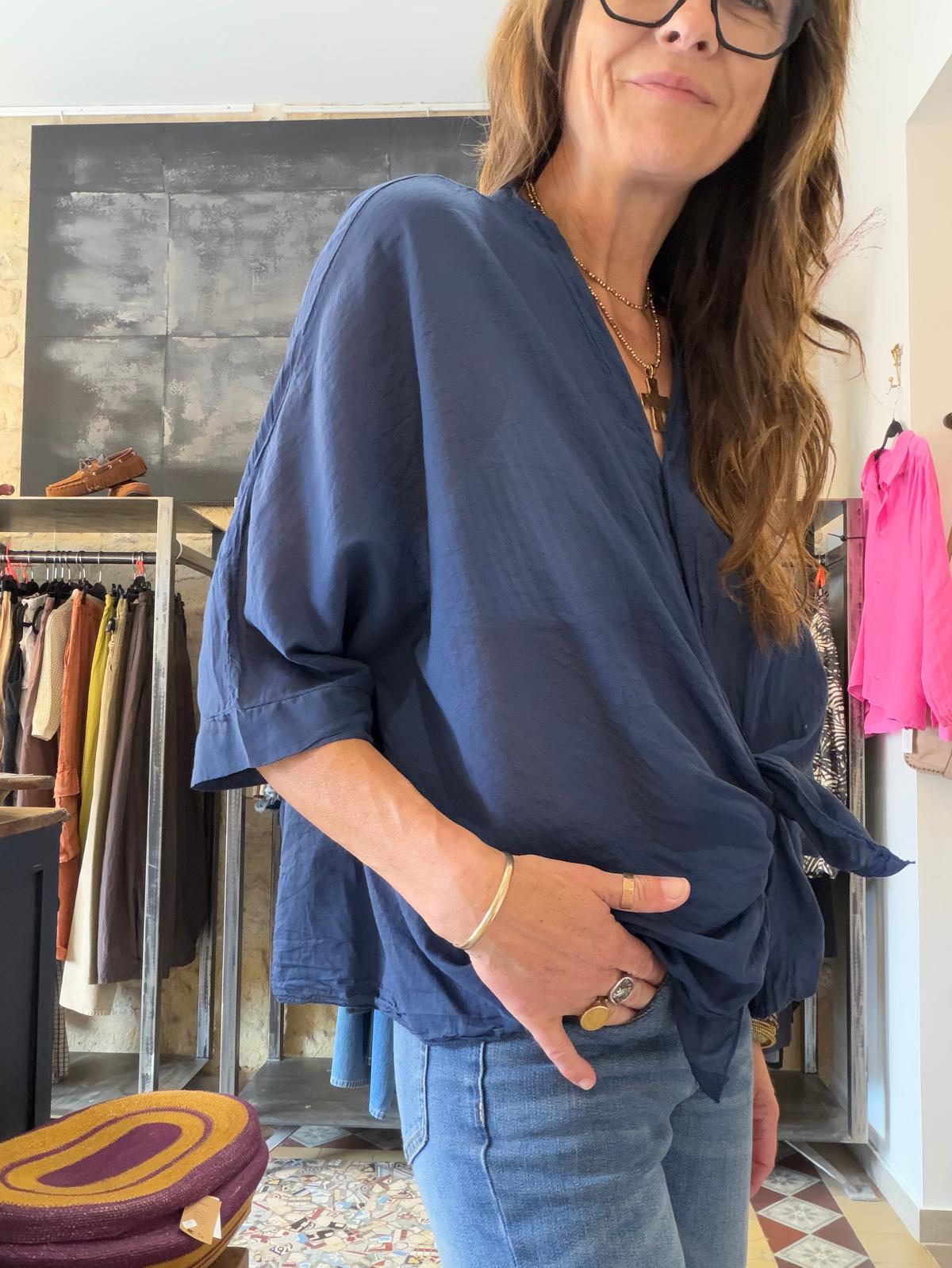 Chemise Poppy - blanc ou bleu