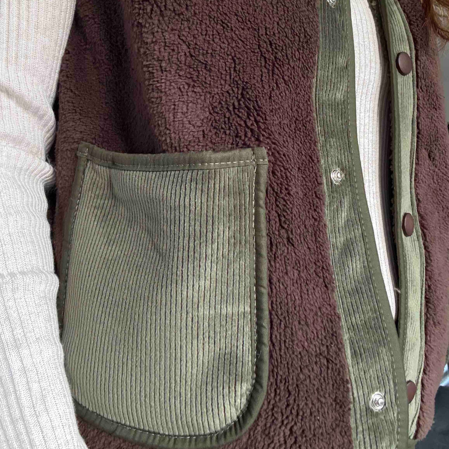 Gisèle sleeveless vest: navy, chocolate or khaki