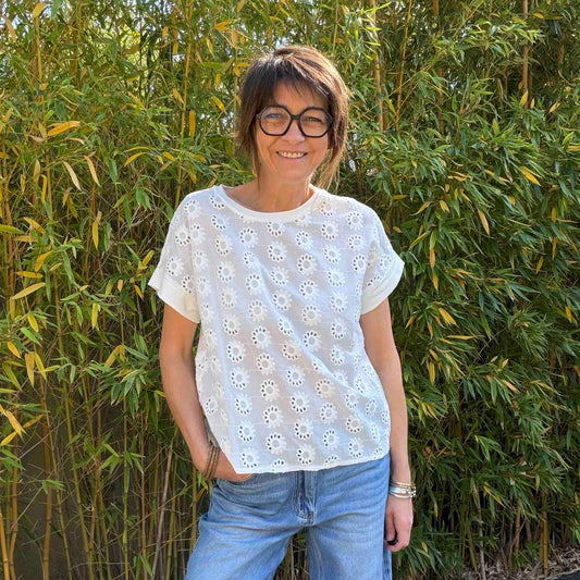 Top Clarisse brodé