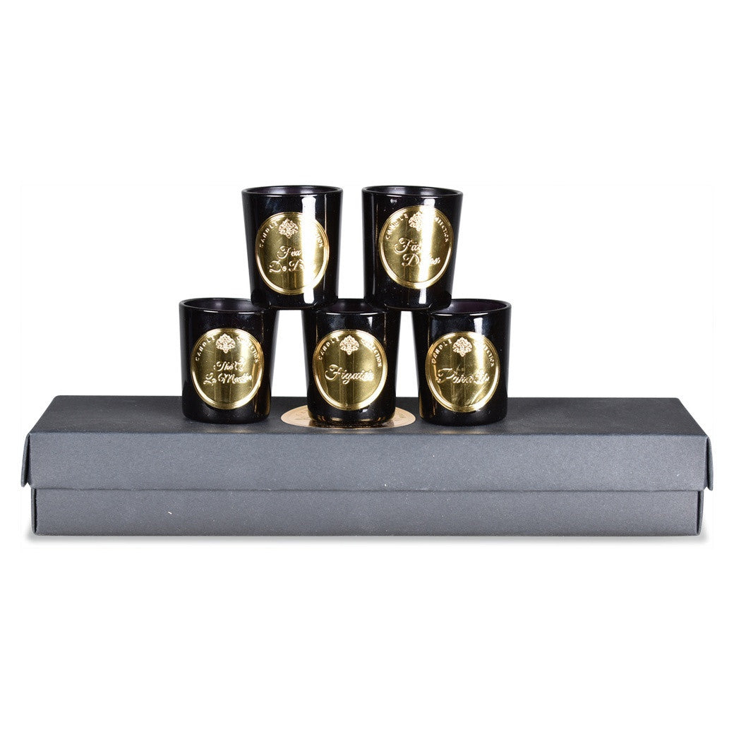 Coffret 5 bougies essentiels noir - Sélection Thank You Margareth