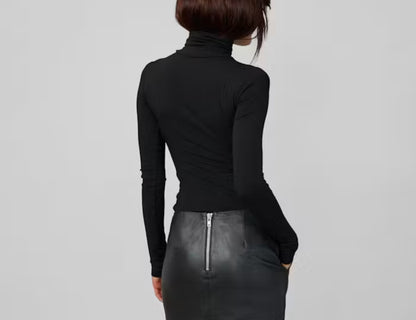 Black modal turtleneck