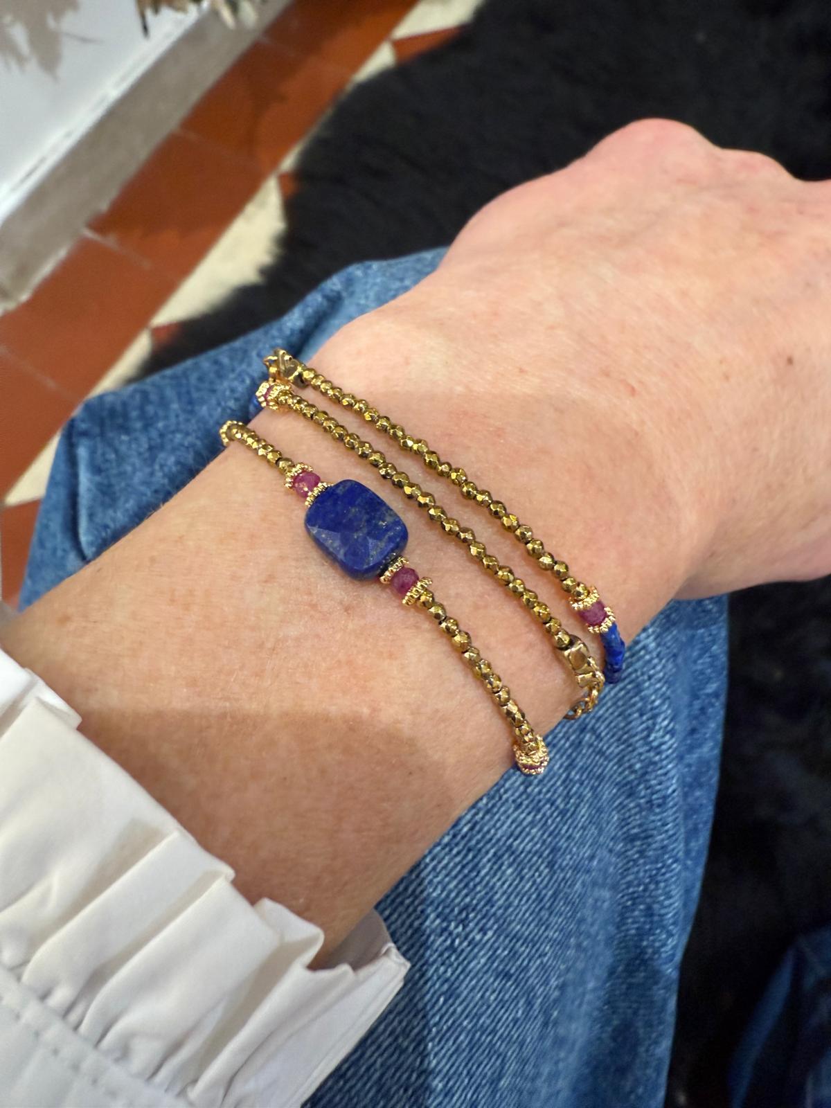 Collier bracelet Hamsa Lapis lazuli