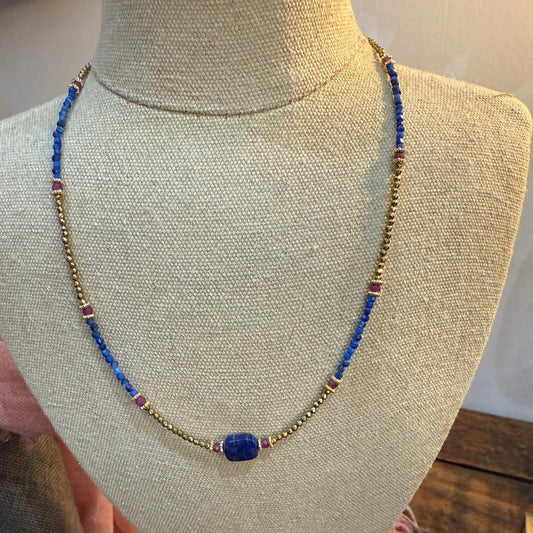 Collier bracelet Hamsa Lapis lazuli