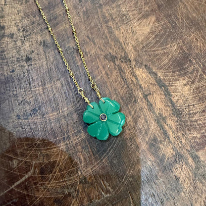 Collier Flower Jade vert - Le Monde est Stone