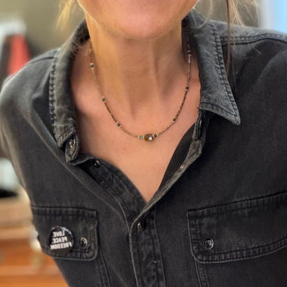 Hamsa tiger's eye necklace