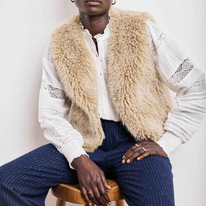 Gilet en fausse fourrure à poils longs Vobby - Hartford