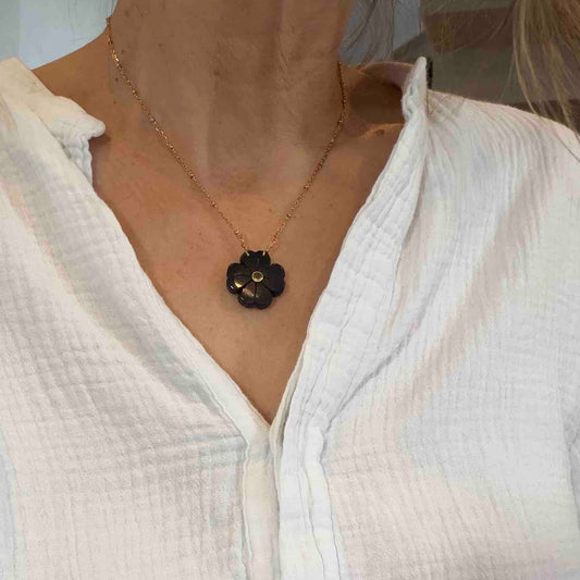 Collier Flower Onyx - Le Monde est Stone