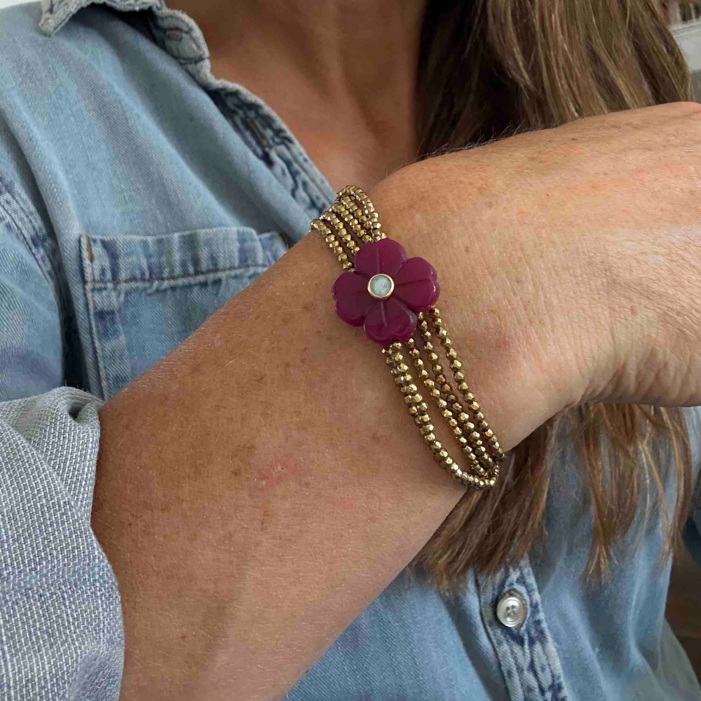 Sautoir bracelet Flower - Le Monde est stone