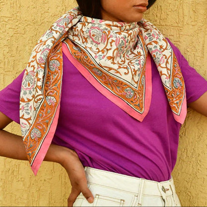 Grand foulard Alexandrie corail