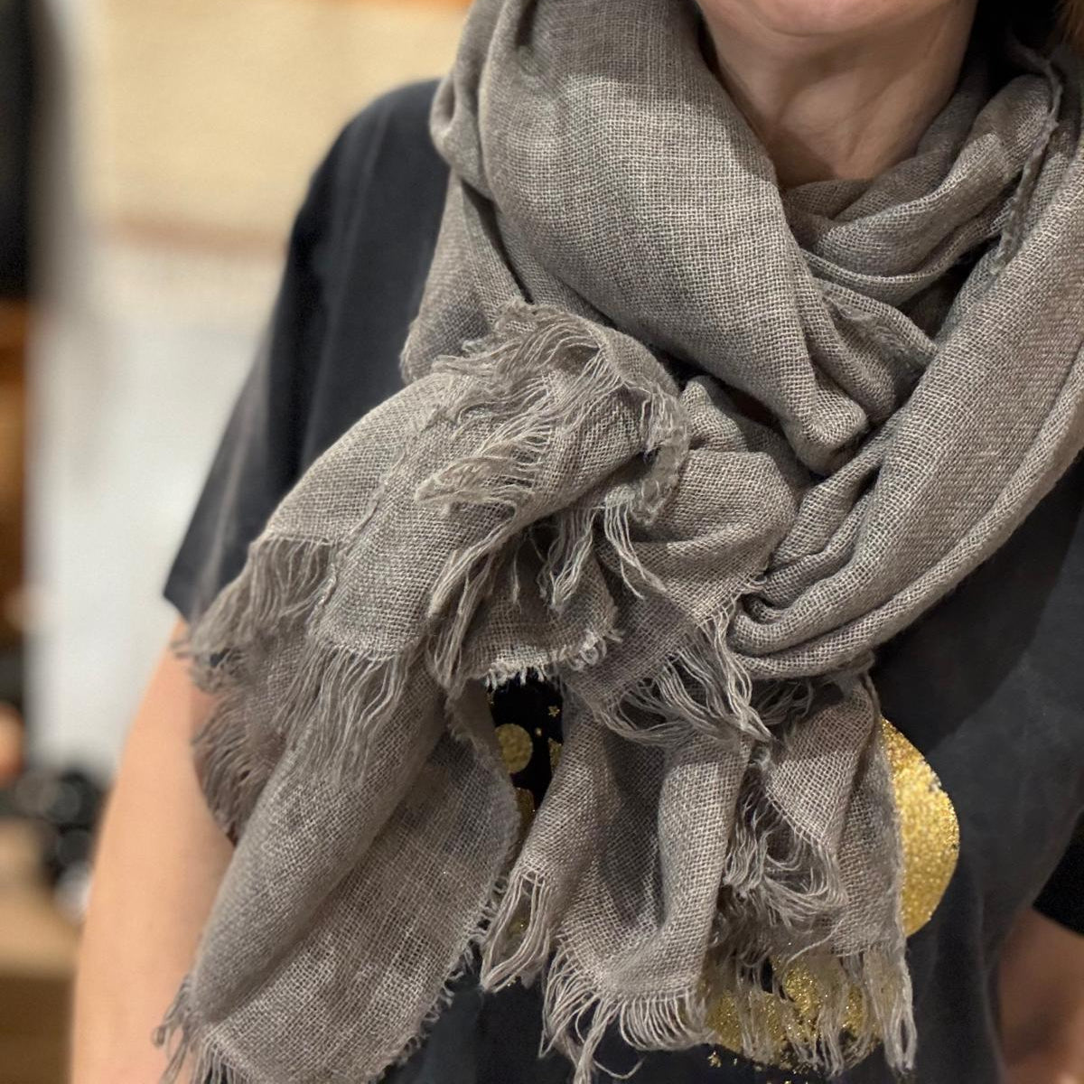 Grand foulard Lou taupe