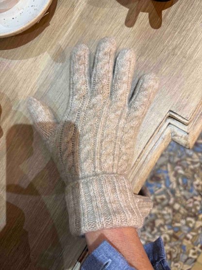 Gants laine torsadée