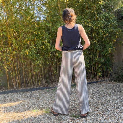 Gaspard wide-leg and straight trousers - denim stripe